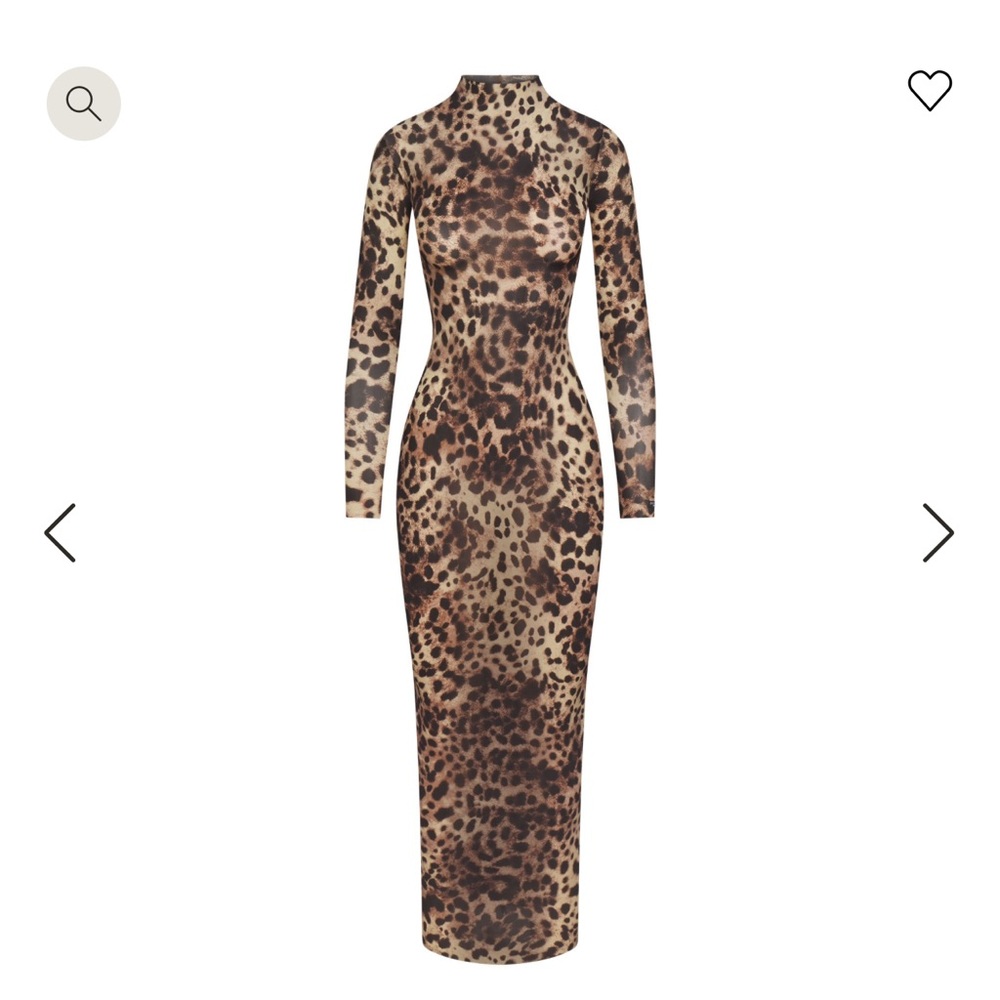 SKIMS X DOLCE GABBANA Milky Sheer Mock Neck Long Dress Small